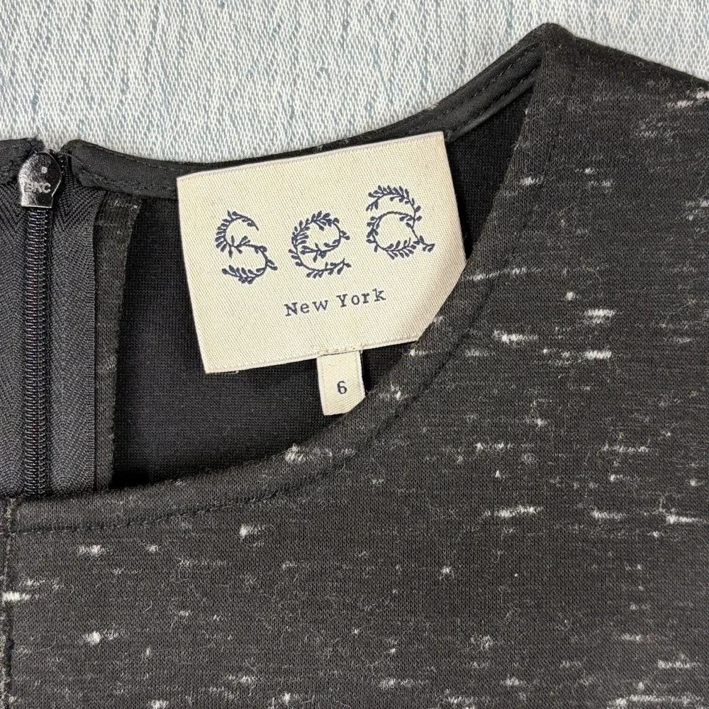 Sea New York Womens Black Speckled Ponte Knit‎ Fit & Flare Dress Size 6 EUC! - Picture 3 of 11